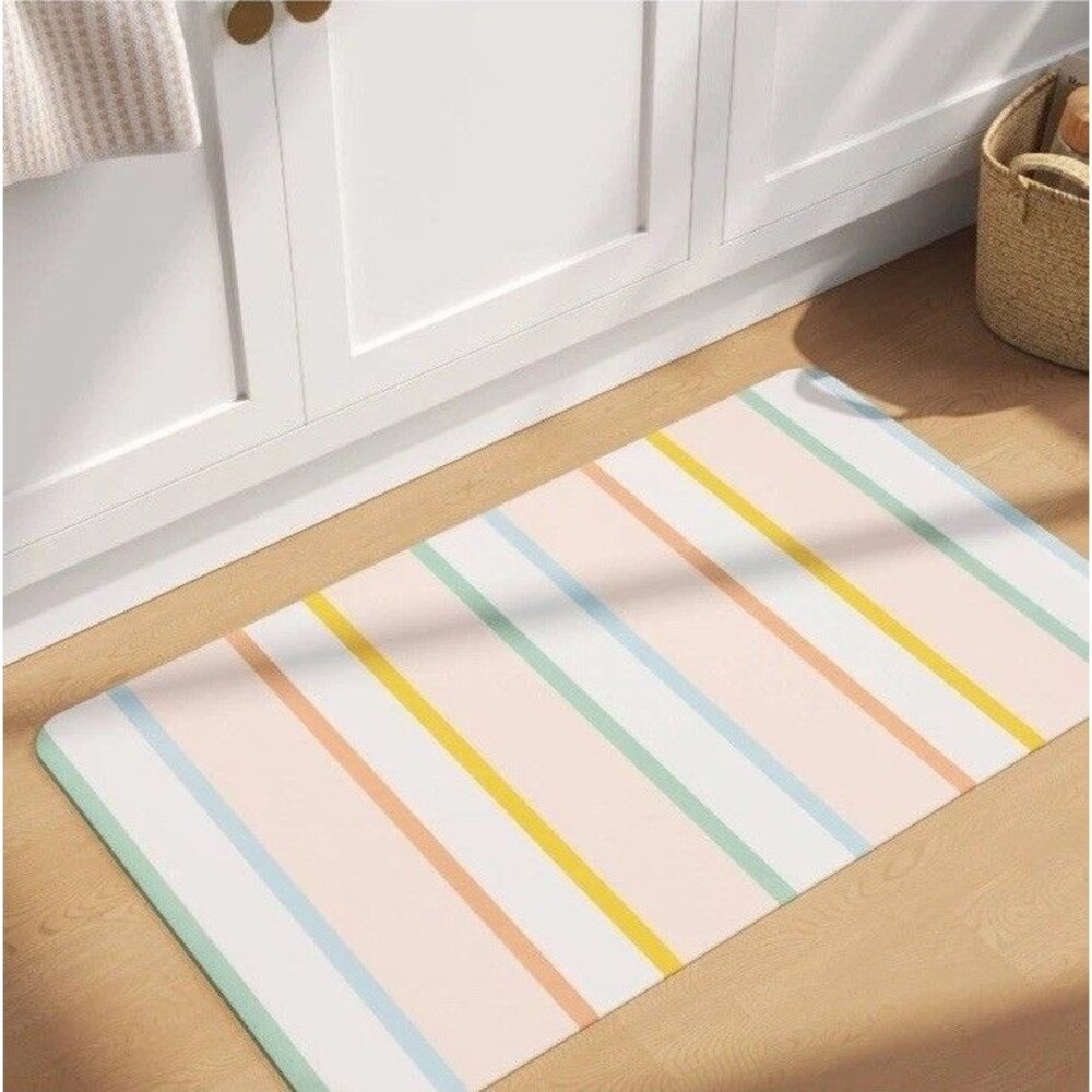 Room Essentials 2 Pack Rectangle Striped Kitchen Rug - Picture 2 of 7